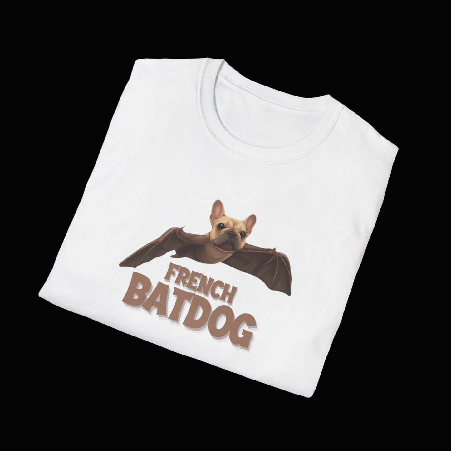 French Batdog Unisex Softstyle T-Shirt, Funny Tee Gift, Pet Lover Apparel, Halloween Costume Shirt, Cute Dog Lover T-Shirt