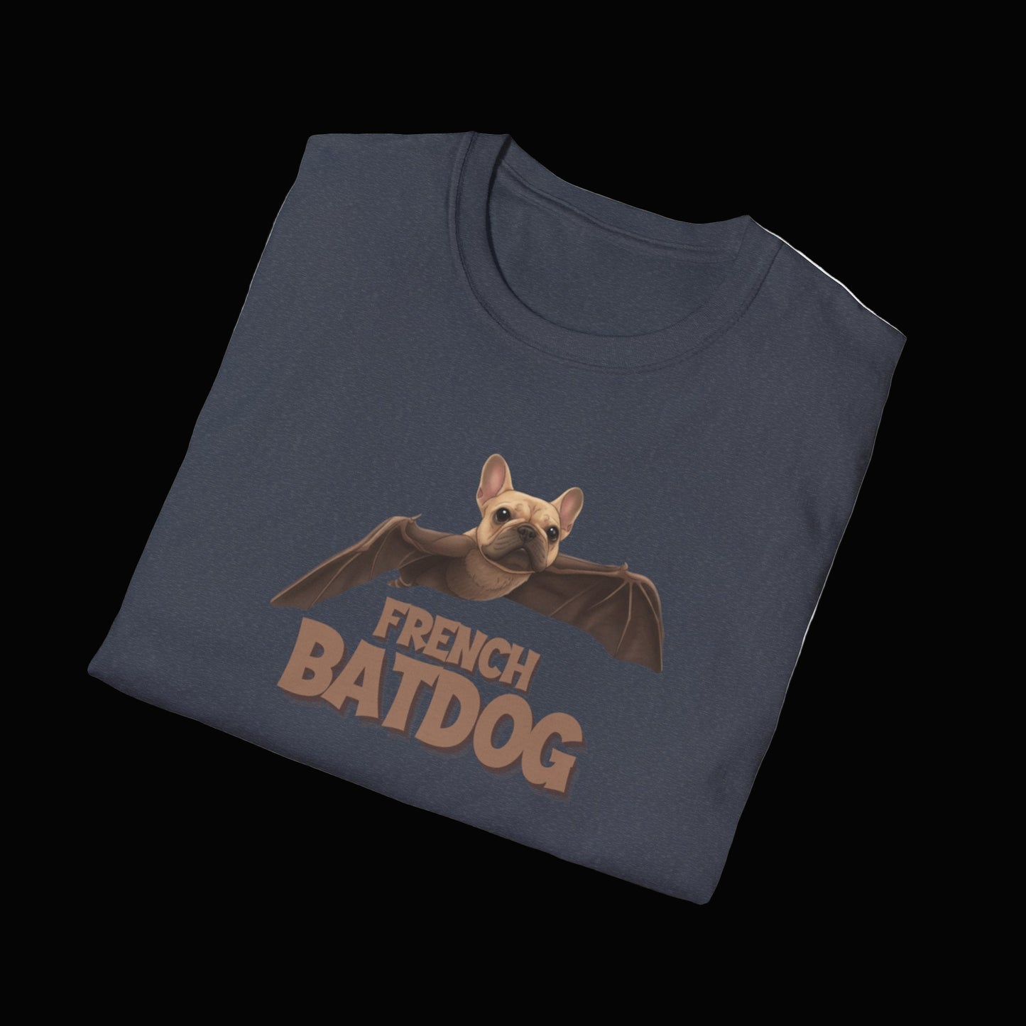 French Batdog Unisex Softstyle T-Shirt, Funny Tee Gift, Pet Lover Apparel, Halloween Costume Shirt, Cute Dog Lover T-Shirt
