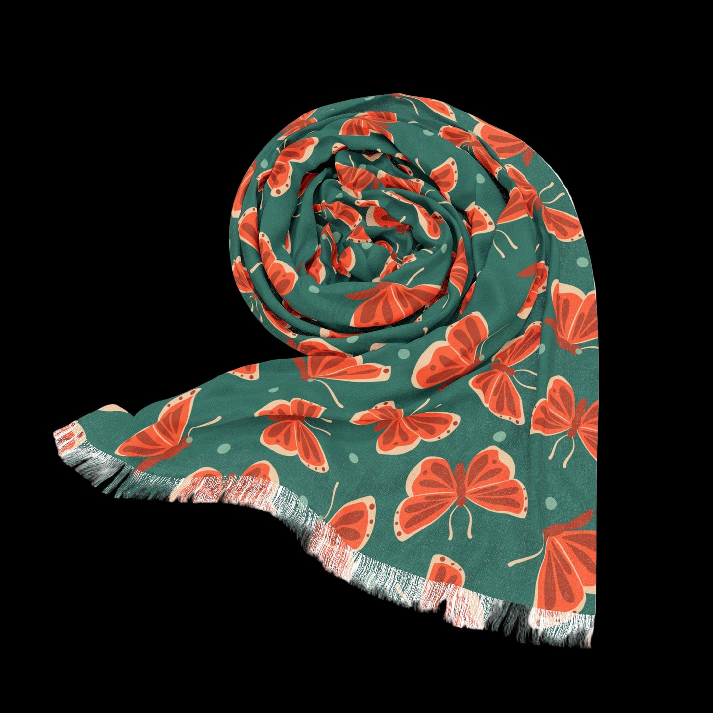 Butterfly Print Light Scarf, Boho Accessories for Women, Spring Fashion, Ideal Gift for Nature Lovers, Versatile Lightweight Shawl