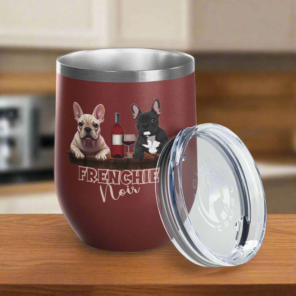 Frenchie Wine Tumbler, Dog Lover Gift, Pet Owner Drinkware, Red Wine Cup, French Bulldog Mug, Cute Wine Accessory, Dog Theme