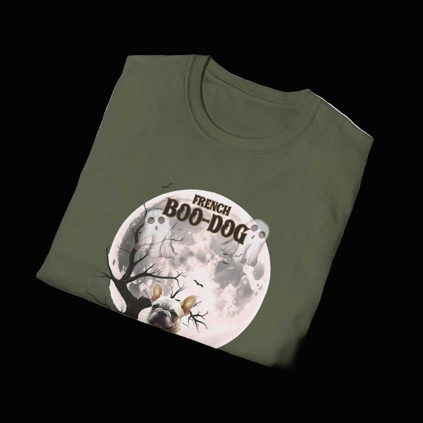 French Boo-Dog T-Shirt, Cute Halloween T-Shirt, Unisex Ghost Dog Tee, Funny Pet Lover Shirt, Gift for Dog Owners, Halloween Apparel