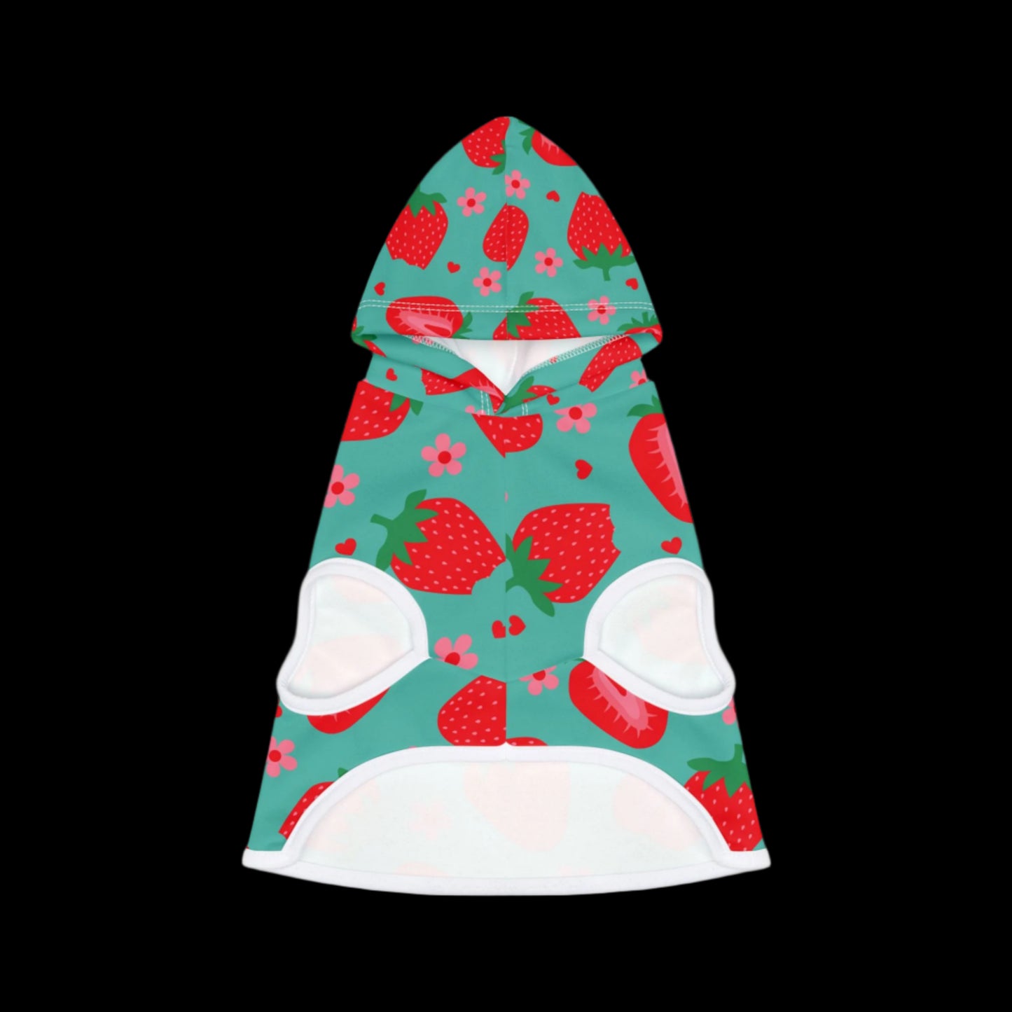 Dog Hoodie - Sweet Strawberries Design