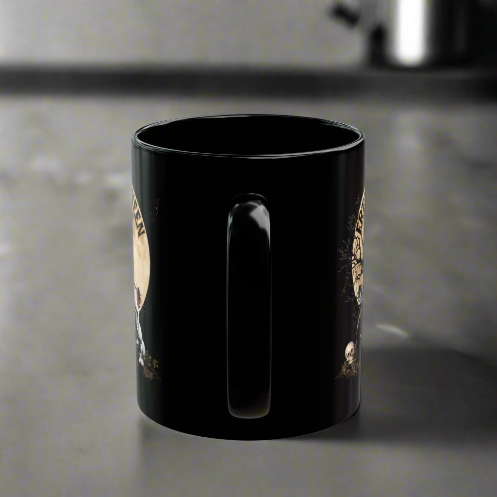 Mug French Bulldog Halloween Bats Fall Black