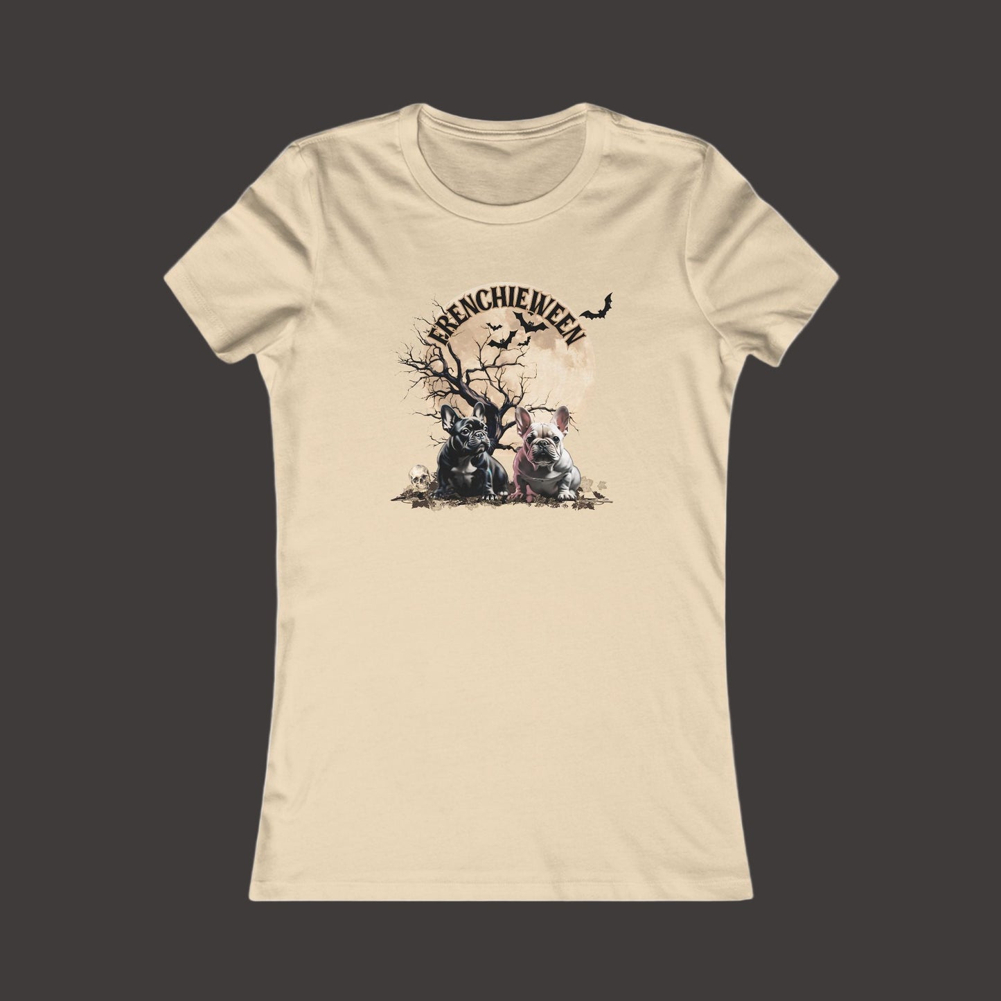 Halloween Graphic Tee, Spooky Women's T-Shirt, Fall Fashion, Frenchieween, Gift for Her, Dog Mom