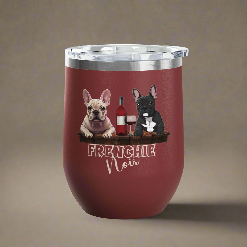 Frenchie Wine Tumbler, Dog Lover Gift, Pet Owner Drinkware, Red Wine Cup, French Bulldog Mug, Cute Wine Accessory, Dog Theme