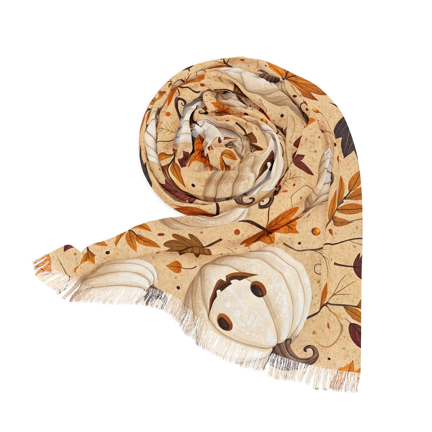 Autumn Pumpkin Light Scarf - Cozy Fall Accessory for Halloween, Thanksgiving, Seasonal Fashion, Gift for Her, Wrap Scarf