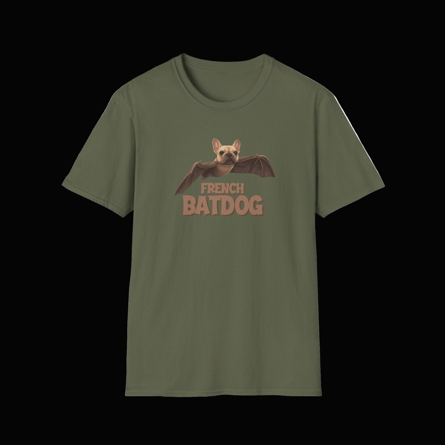 French Batdog Unisex Softstyle T-Shirt, Funny Tee Gift, Pet Lover Apparel, Halloween Costume Shirt, Cute Dog Lover T-Shirt