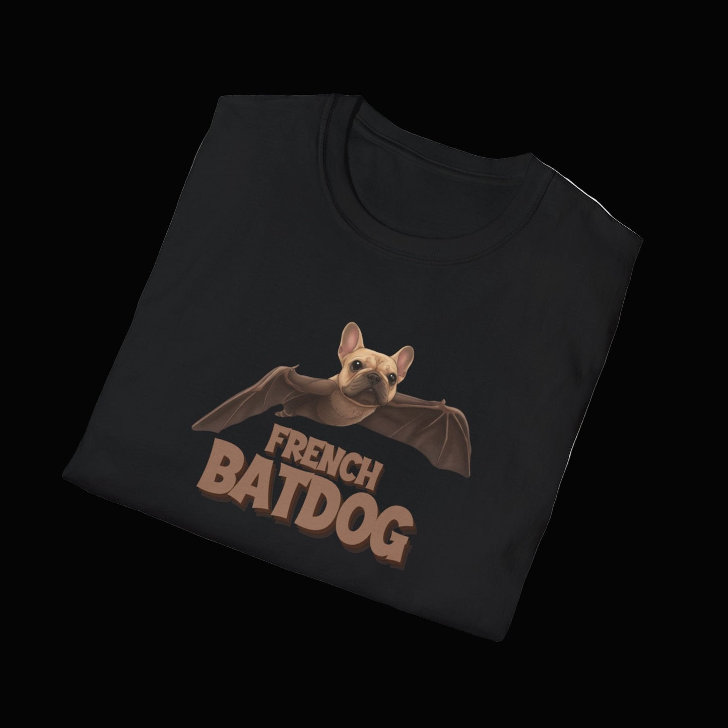 French Batdog Unisex Softstyle T-Shirt, Funny Tee Gift, Pet Lover Apparel, Halloween Costume Shirt, Cute Dog Lover T-Shirt