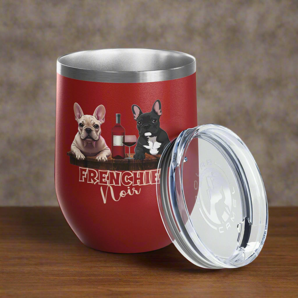 Frenchie Wine Tumbler, Dog Lover Gift, Pet Owner Drinkware, Red Wine Cup, French Bulldog Mug, Cute Wine Accessory, Dog Theme