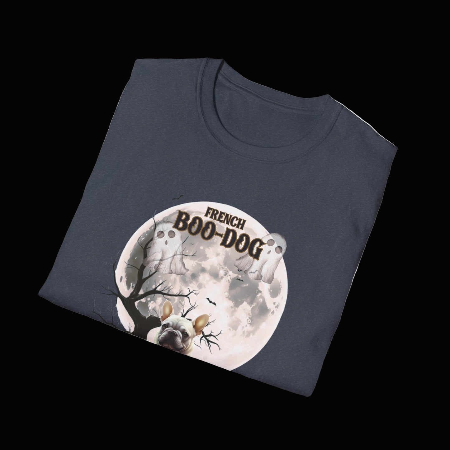 French Boo-Dog T-Shirt, Cute Halloween T-Shirt, Unisex Ghost Dog Tee, Funny Pet Lover Shirt, Gift for Dog Owners, Halloween Apparel