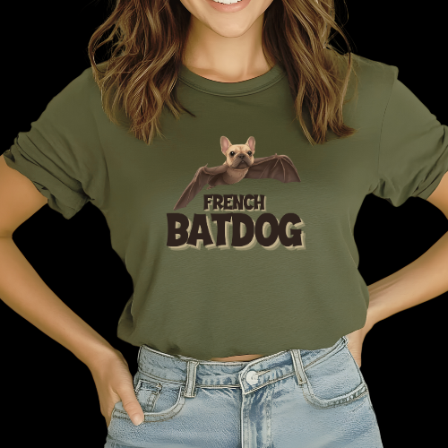 French Batdog Unisex Softstyle T-Shirt, Funny Tee Gift, Pet Lover Apparel, Halloween Costume Shirt, Cute Dog Lover T-Shirt