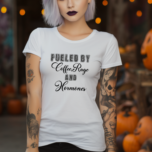 Women's Tee - Funny Coffee Rage and Hormones