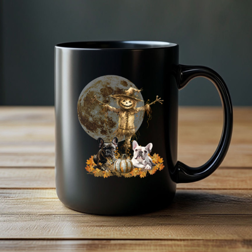 Mug - Fall Theme French Bulldogs Scarecrow Pumpkin Design
