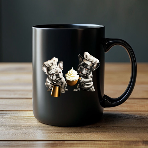 Cute French Bulldog Chef Mug - Adorable Dog Lover Gift for Birthdays, Coffee Lovers, Pet Owners, Kitchen Decor