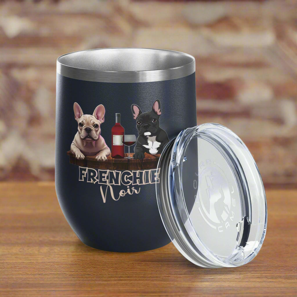 Frenchie Wine Tumbler, Dog Lover Gift, Pet Owner Drinkware, Red Wine Cup, French Bulldog Mug, Cute Wine Accessory, Dog Theme