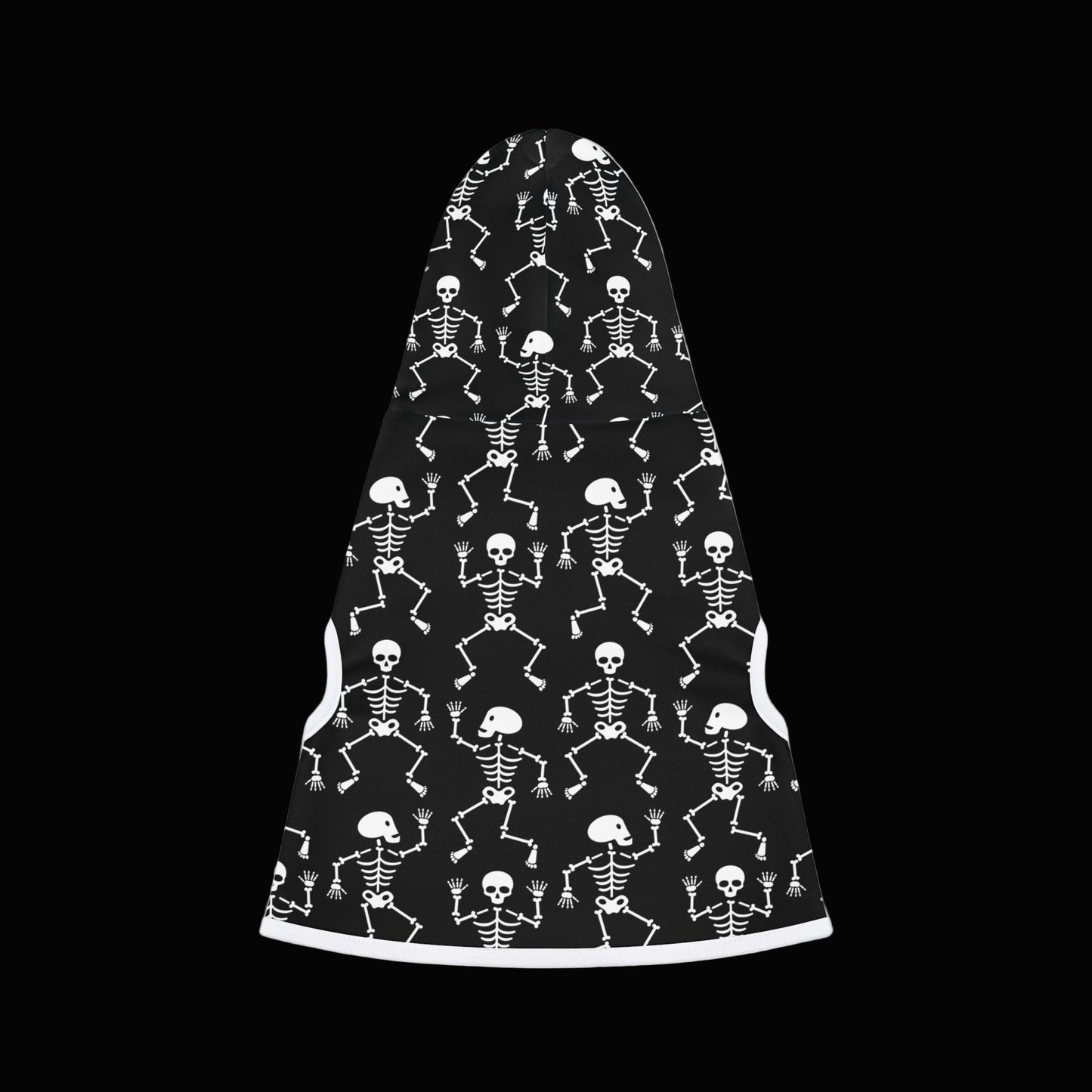 Spooky Skeletons Pet Hoodie, Halloween Dog Sweater, Black Dog Jacket, Pet Costume, Winter Pet Apparel