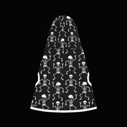 Spooky Skeletons Pet Hoodie, Halloween Dog Sweater, Black Dog Jacket, Pet Costume, Winter Pet Apparel