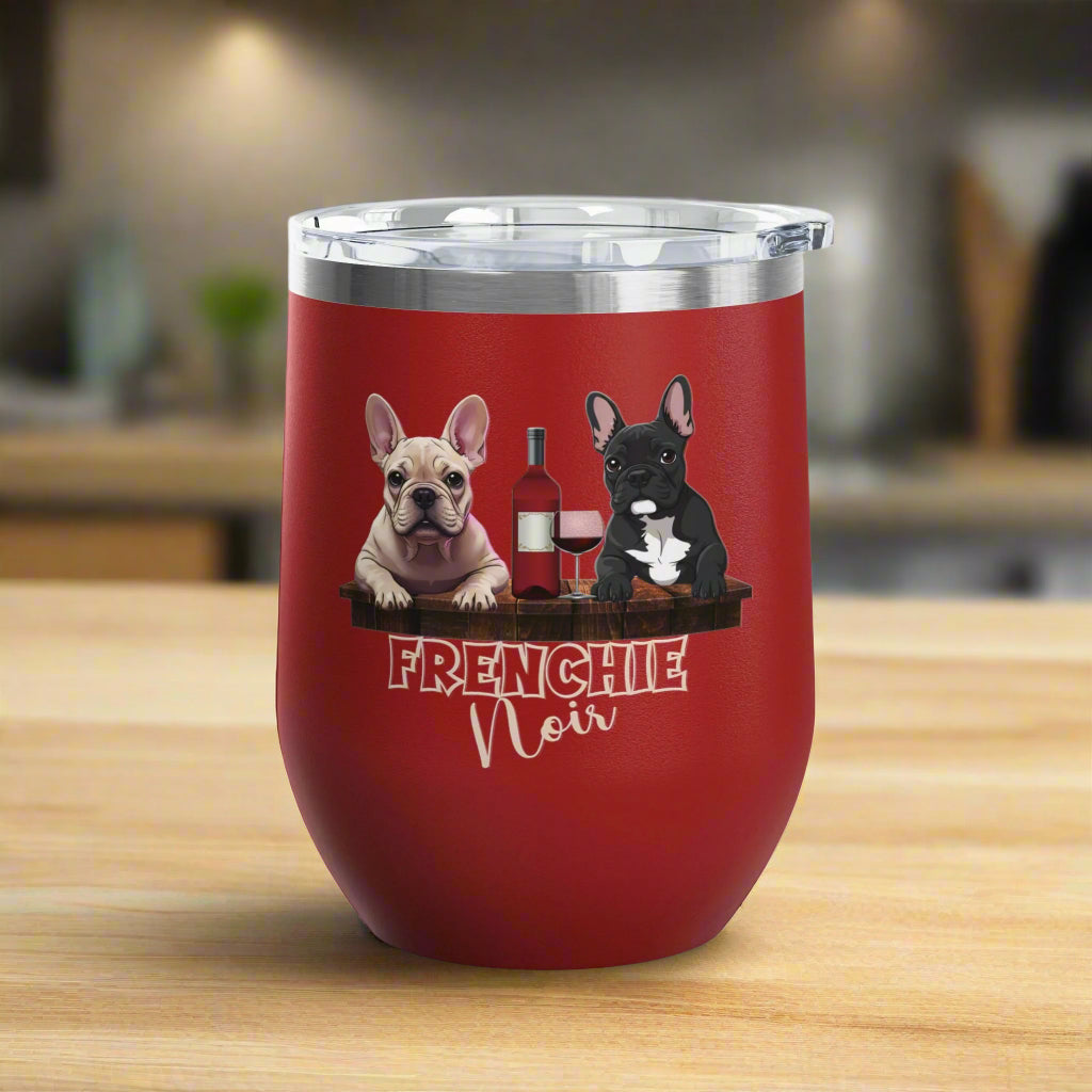 Frenchie Wine Tumbler, Dog Lover Gift, Pet Owner Drinkware, Red Wine Cup, French Bulldog Mug, Cute Wine Accessory, Dog Theme