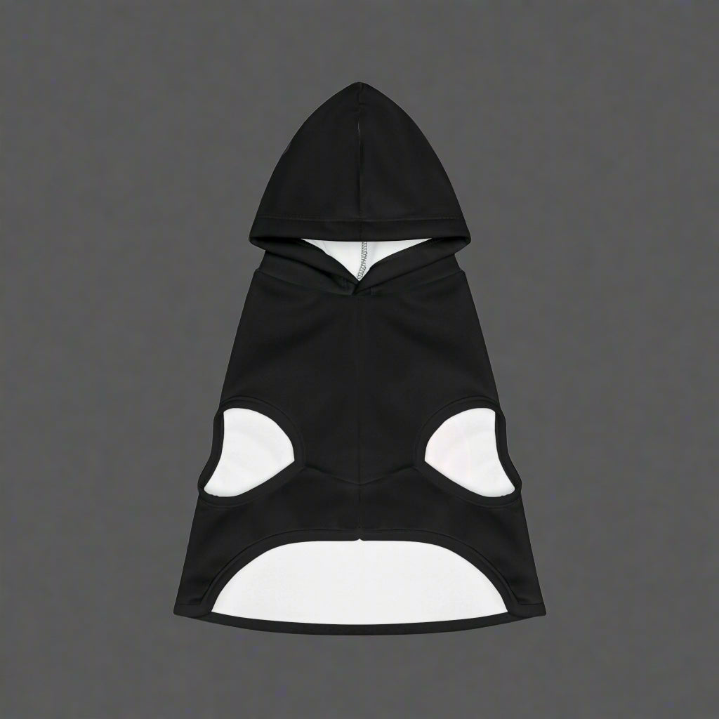 Halloween Pet Hoodie with Pumpkin Pac-Man Design