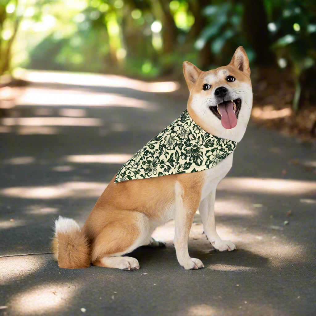 Chic Floral Pet Bandana for Stylish Dogs