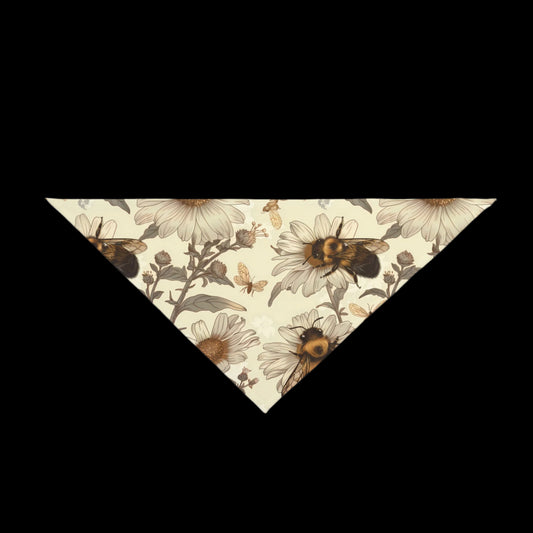 Floral Pet Bandana, Cute Dog Accessory, Summer Style for Pets, Bee and Flower Print, Holiday Gift for Dog Lovers