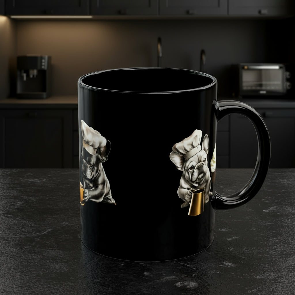 Cute French Bulldog Chef Mug - Adorable Dog Lover Gift for Birthdays, Coffee Lovers, Pet Owners, Kitchen Decor