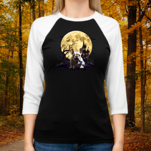 French Bulldog Halloween Baseball Tee